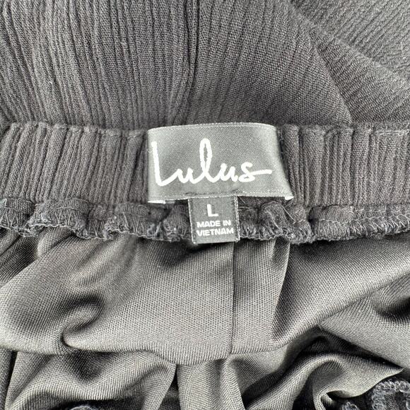 Lulus Womens Lost in Paradise Black Maxi Dress Size L Strappy Open Back Rayon - Picture 10 of 11